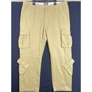 Matchstick Y2K Cargo Pants Utility Grunge Mens 44x30  Biege Mustard NWOT